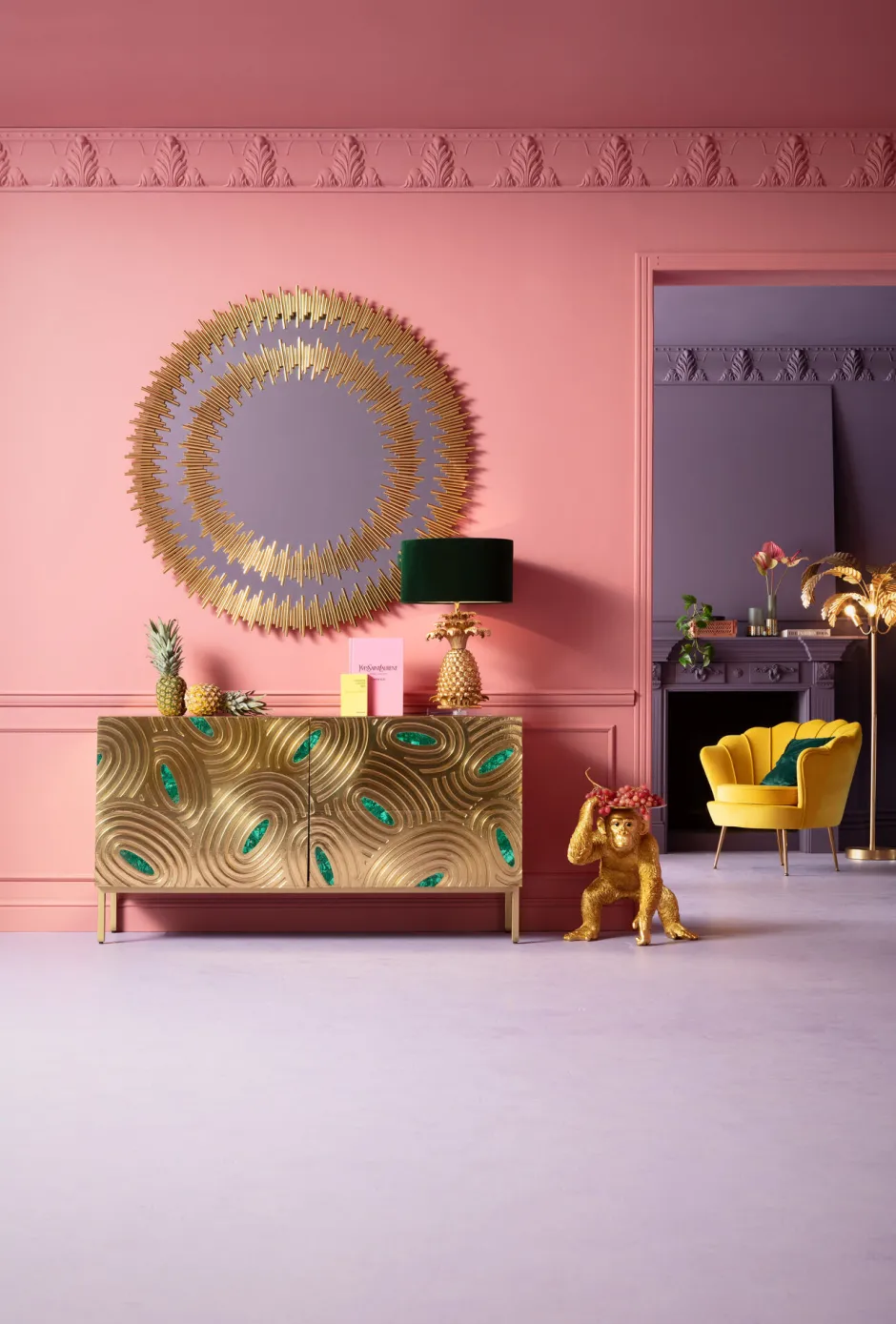 KARE Spiegel Solare Gold Ø132cm