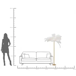 KARE Stehleuchte Feather Palm Weiß 165cm