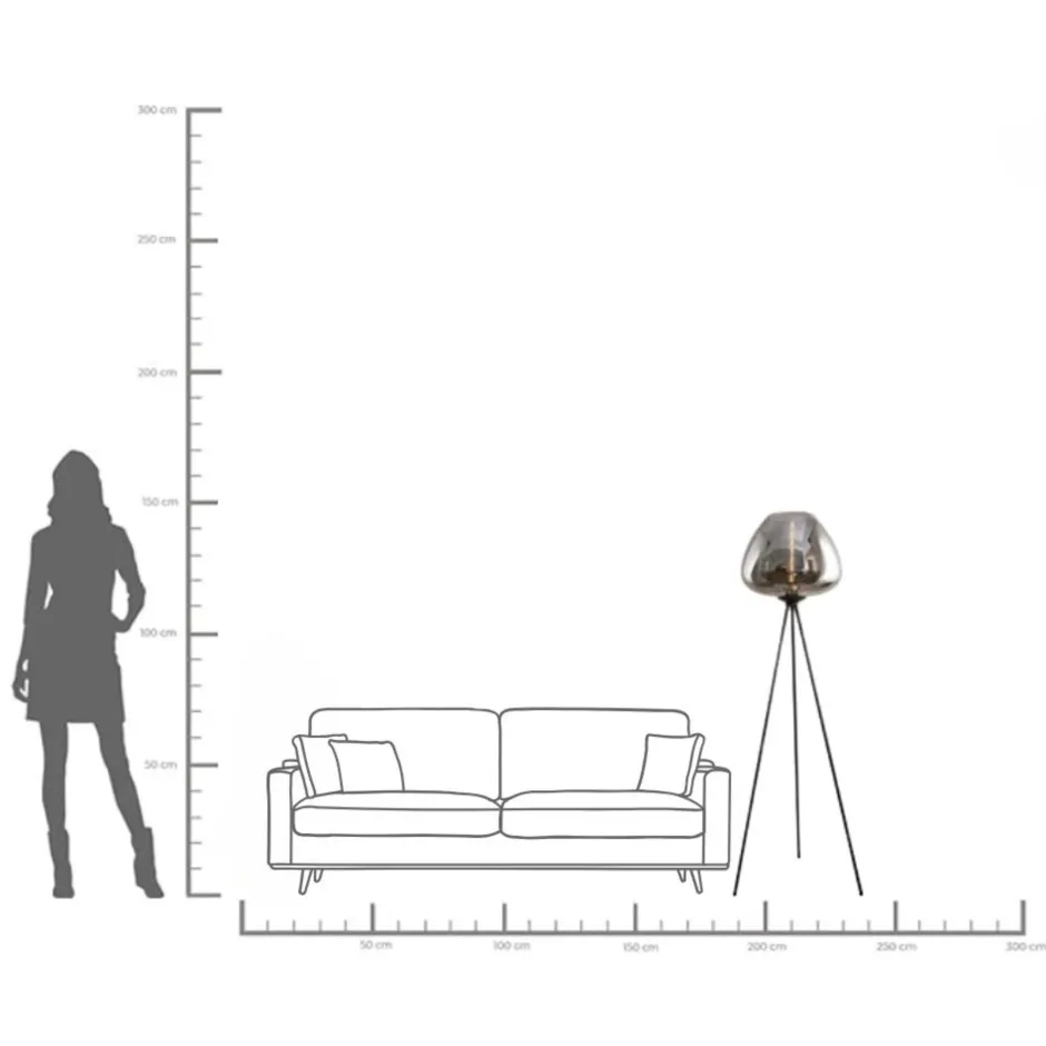 KARE Stehleuchte Sphere Smoke 146cm