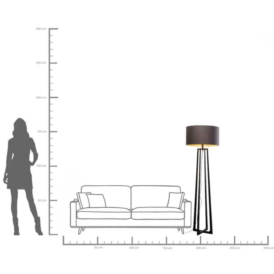 KARE Stehleuchte Timon Schwarz 160cm