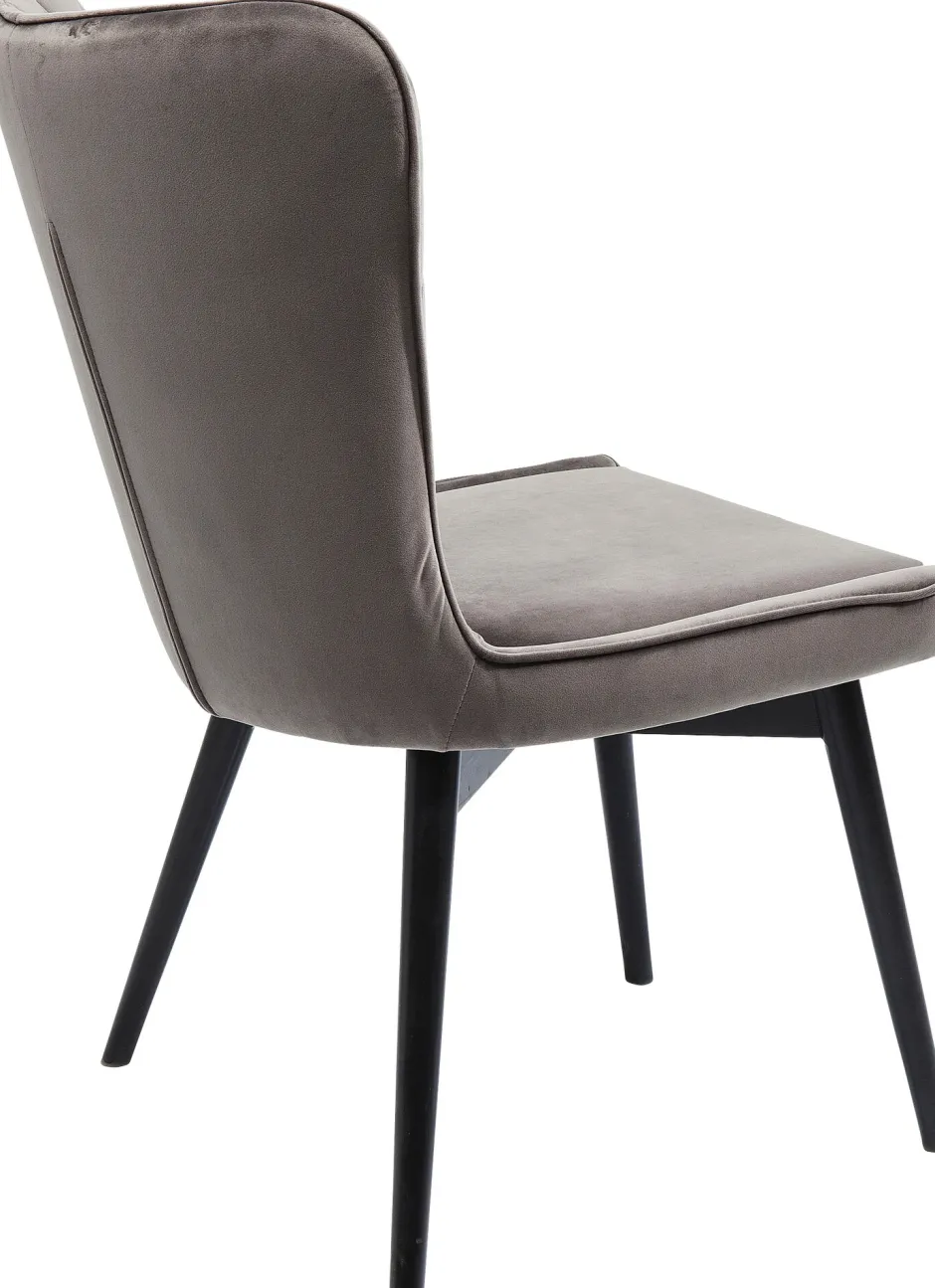 KARE Stuhl Black Marshall Velvet Grau