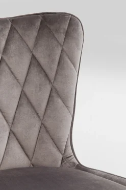 KARE Stuhl Black Marshall Velvet Grau