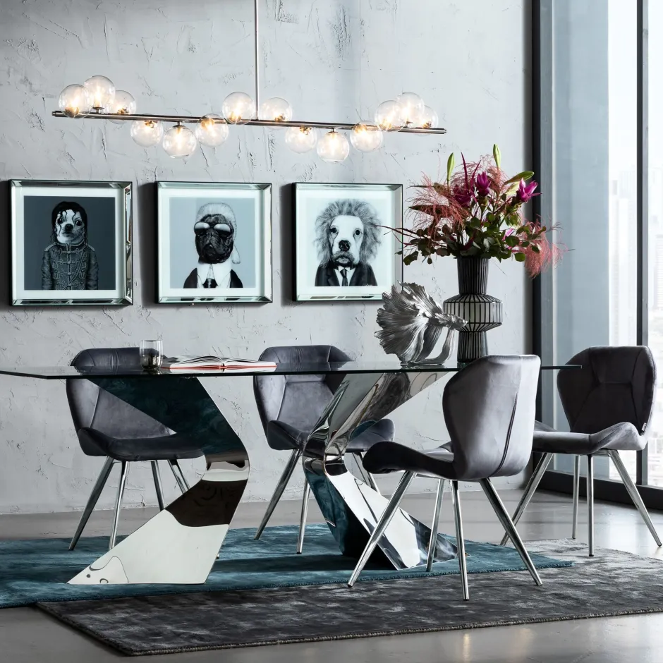 KARE Stuhl Viva Grau Chrom