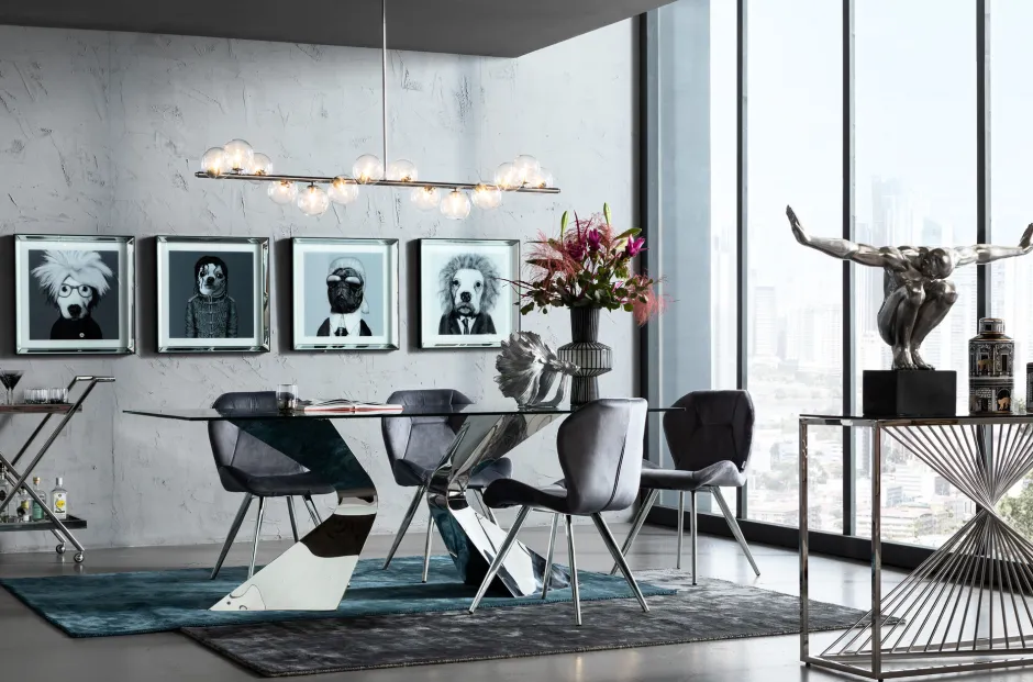 KARE Stuhl Viva Grau Chrom