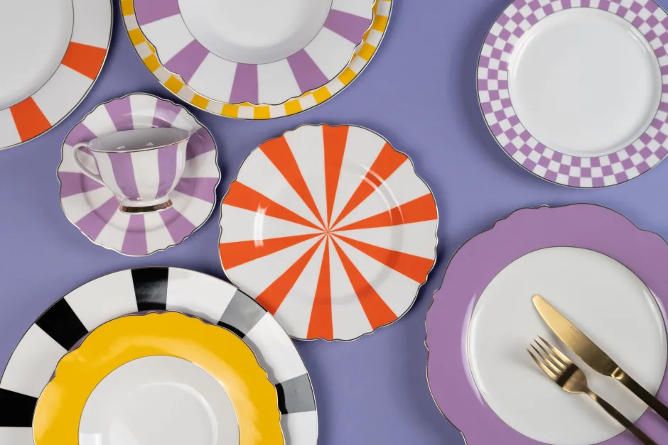 KARE Teller Harlequin Orange Ø22cm