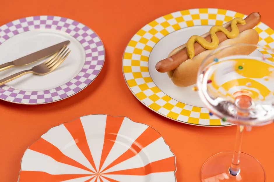 KARE Teller Harlequin Orange Ø22cm