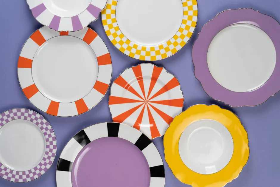 KARE Teller Harlequin Orange Ø27cm