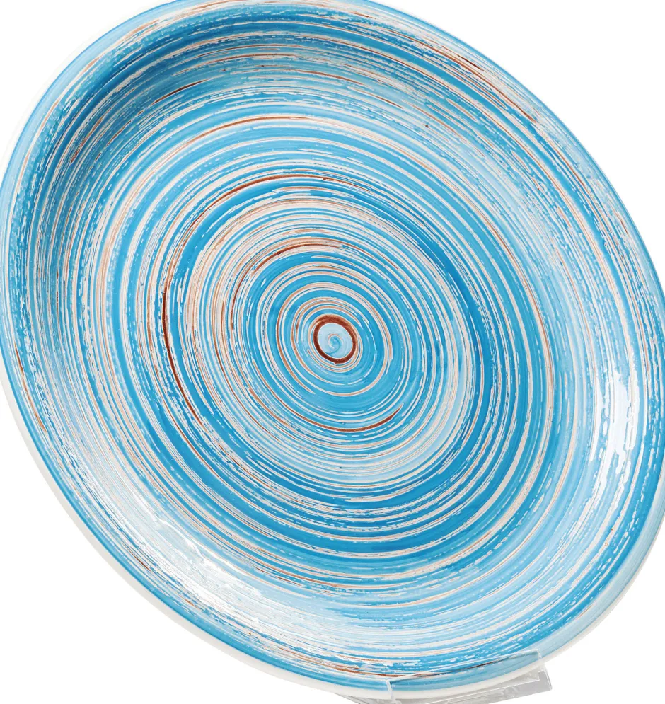 KARE Teller Swirl Blau Ø27cm