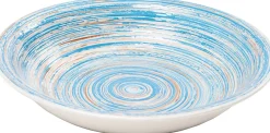 KARE Teller Tief Swirl Blau Ø21cm