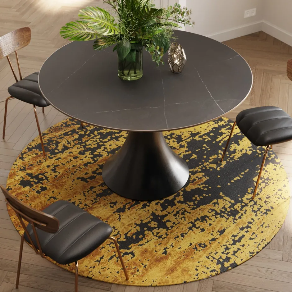 KARE Teppich Silja Gelb Ø200cm