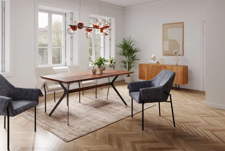 KARE Tisch Downtown Walnuss 180x90cm