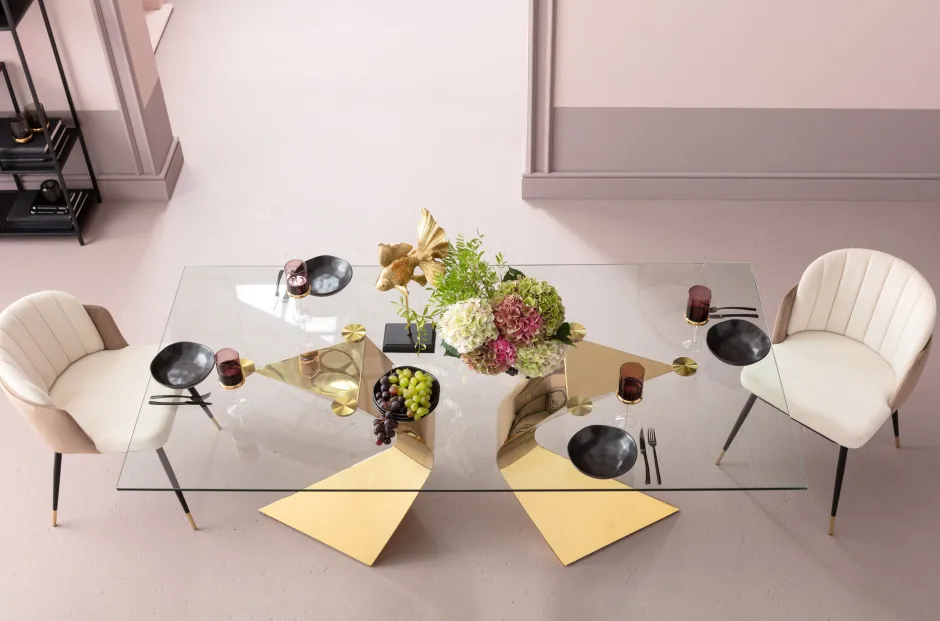 KARE Tisch Gloria Gold 100x200cm