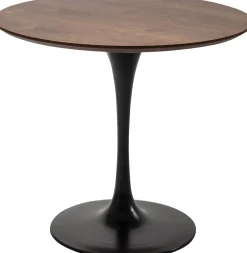 KARE Tisch Invitation Set Walnuss Schwarz Ø90cm