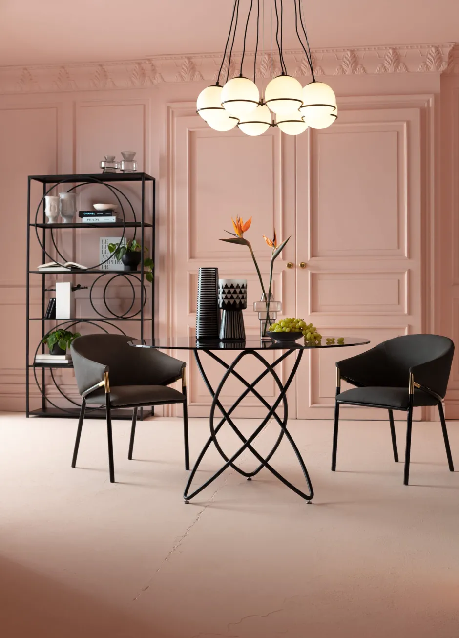 KARE Tisch Molekular Schwarz Ø120cm