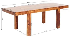 KARE Tisch Momo inkl. 2 Ansteckplatten 120(40+40)x80cm