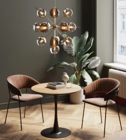 KARE Tisch Schickeria Eiche Schwarz Ø80cm