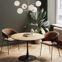 KARE Tisch Schickeria Eiche Schwarz Ø110cm