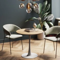 KARE Tisch Schickeria Eiche Weiß Ø80cm