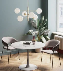 KARE Tisch Schickeria Marmor Weiß Ø110cm