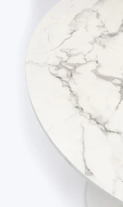 KARE Tisch Schickeria Marmor Weiß Ø80cm