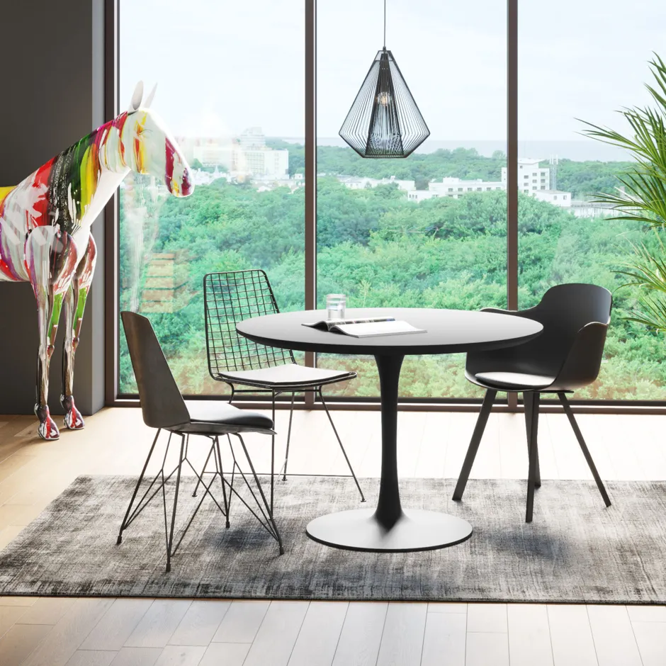 KARE Tisch Schickeria Schwarz Ø110