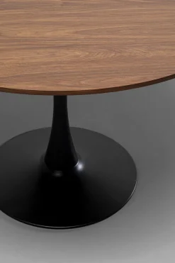 KARE Tisch Schickeria Walnussoptik Schwarz Ø110cm