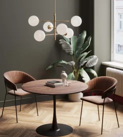 KARE Tisch Schickeria Walnussoptik Schwarz Ø110cm