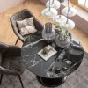KARE Tisch Solo Marble Schwarz Ø110