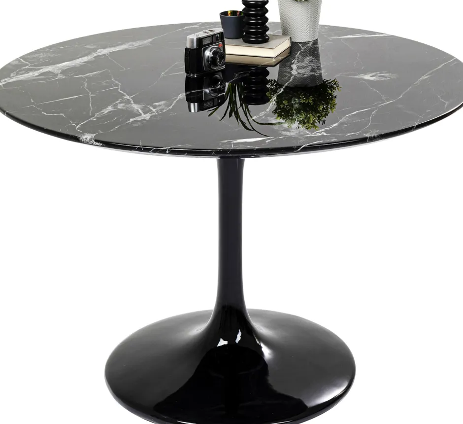 KARE Tisch Solo Marble Schwarz Ø110