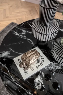 KARE Tisch Solo Marble Schwarz Ø110