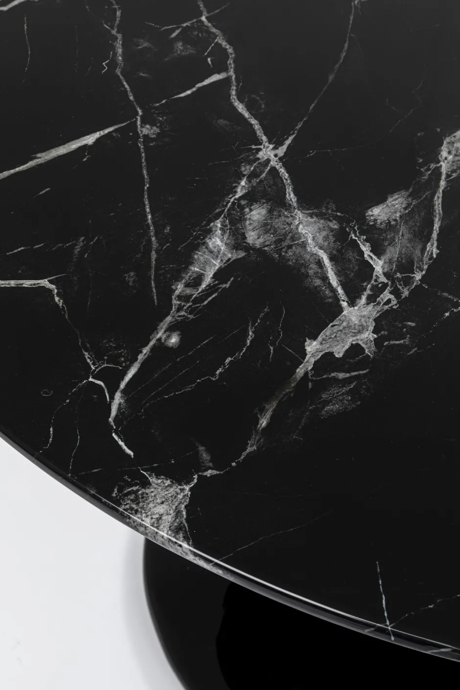 KARE Tisch Solo Marble Schwarz Ø110
