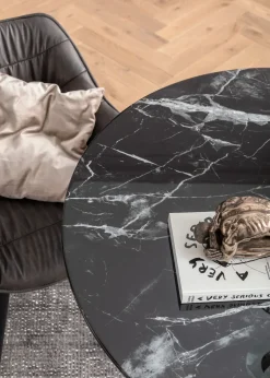 KARE Tisch Solo Marble Schwarz Ø110