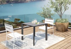 KARE Tisch Twist Schwarz 80x80cm