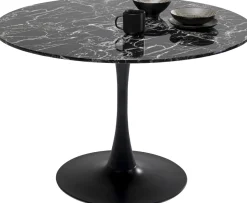 KARE Tisch Veneto Marmor Schwarz Ø110cm