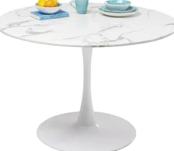 KARE Tisch Veneto Marmor Weiß Ø110cm