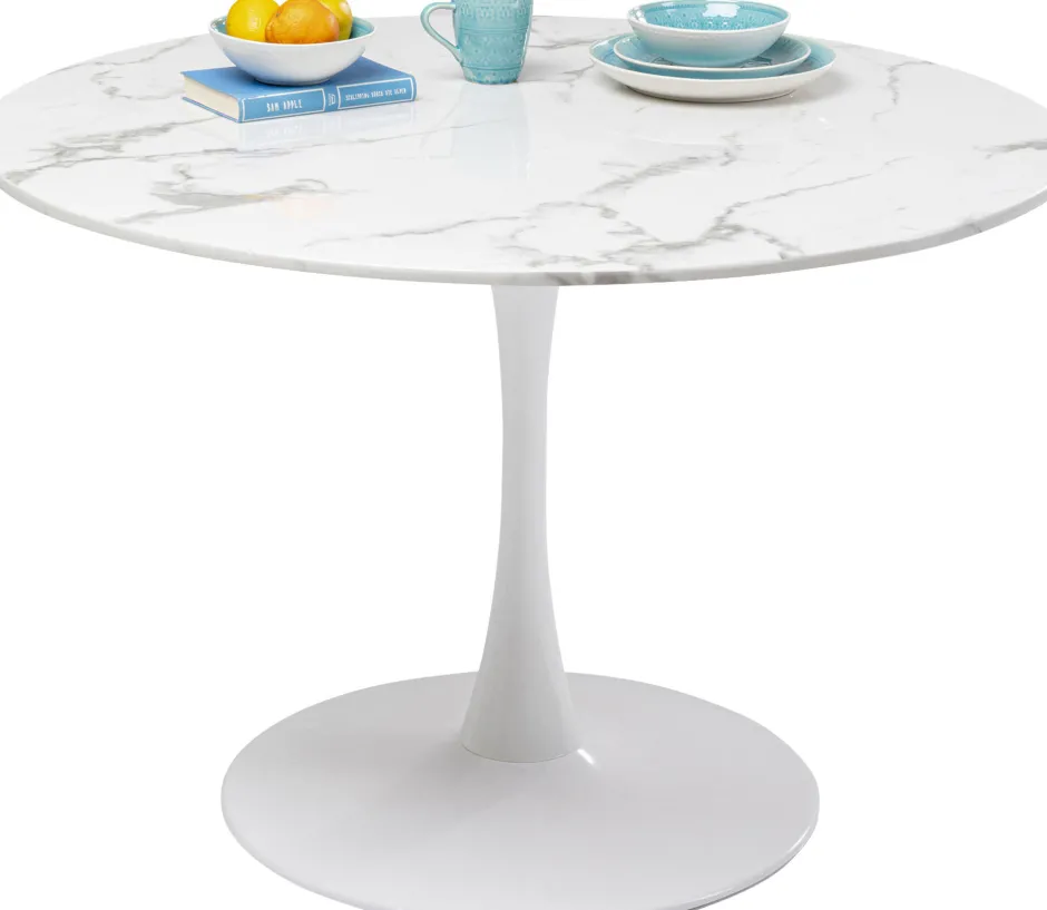 KARE Tisch Veneto Marmor Weiß Ø110cm