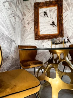 KARE Tisch Volcano Gold Ø120cm