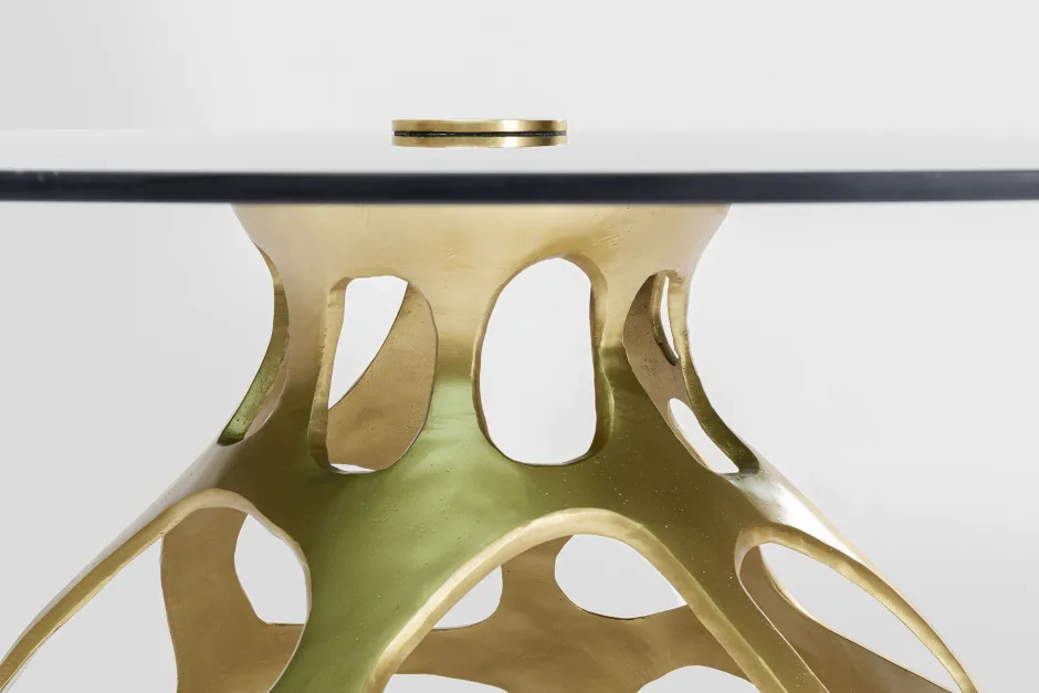 KARE Tisch Volcano Gold Ø120cm