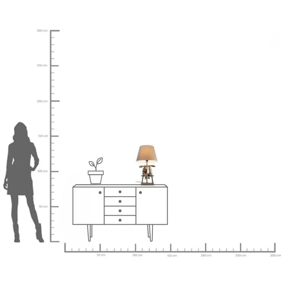 KARE Tischleuchte Animal Bunny Love 53cm