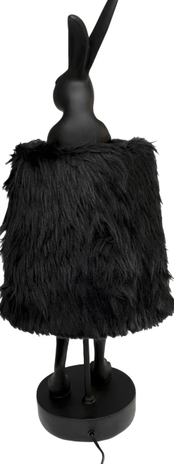 KARE Tischleuchte Animal Rabbit Fur Schwarz/Gold 68cm