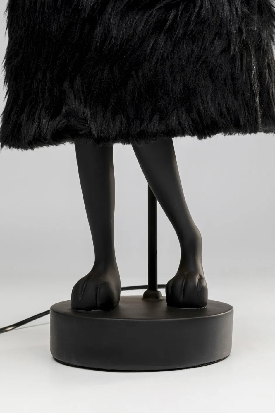 KARE Tischleuchte Animal Rabbit Fur Schwarz/Gold 68cm