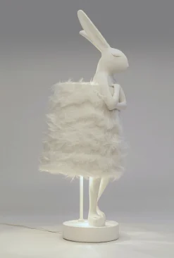 KARE Tischleuchte Animal Rabbit Fur Weiß/Silber 68cm
