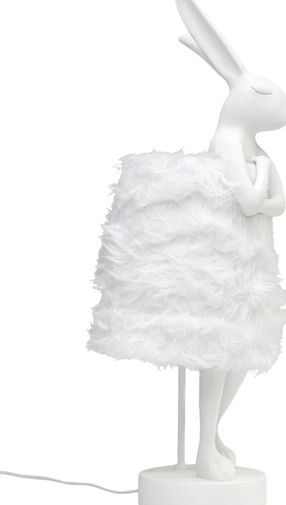 KARE Tischleuchte Animal Rabbit Fur Weiß/Silber 68cm