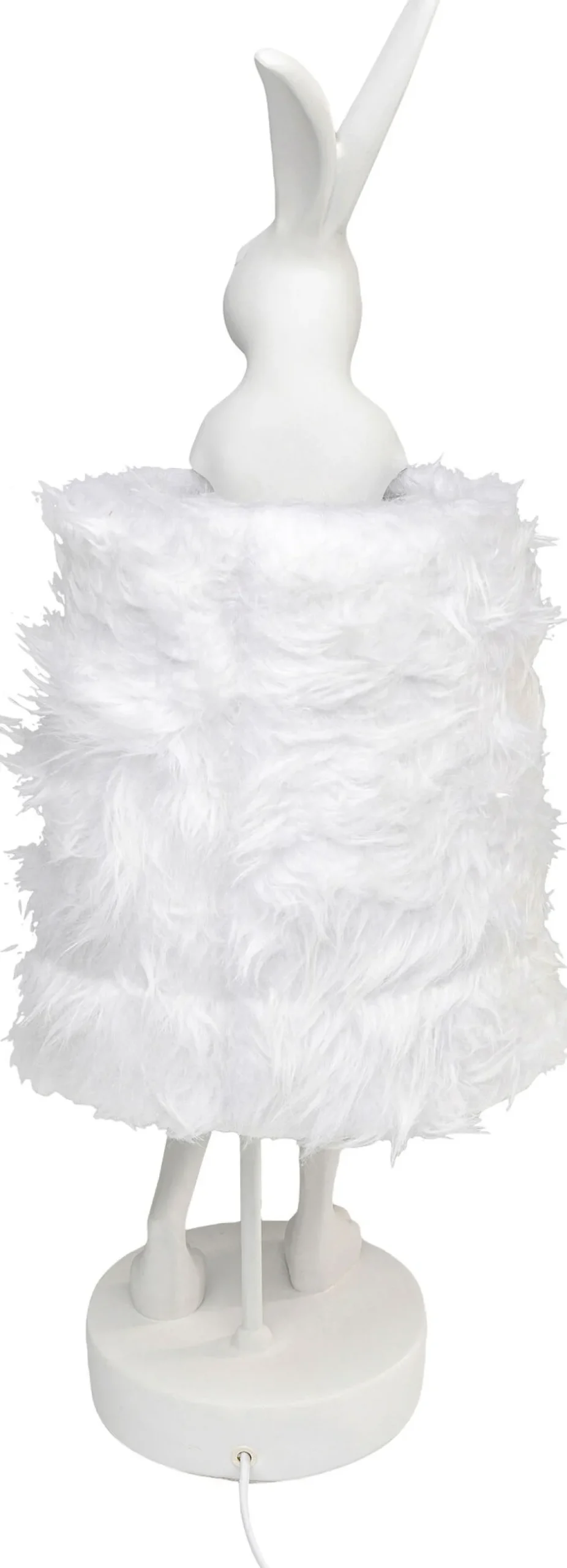 KARE Tischleuchte Animal Rabbit Fur Weiß/Silber 68cm