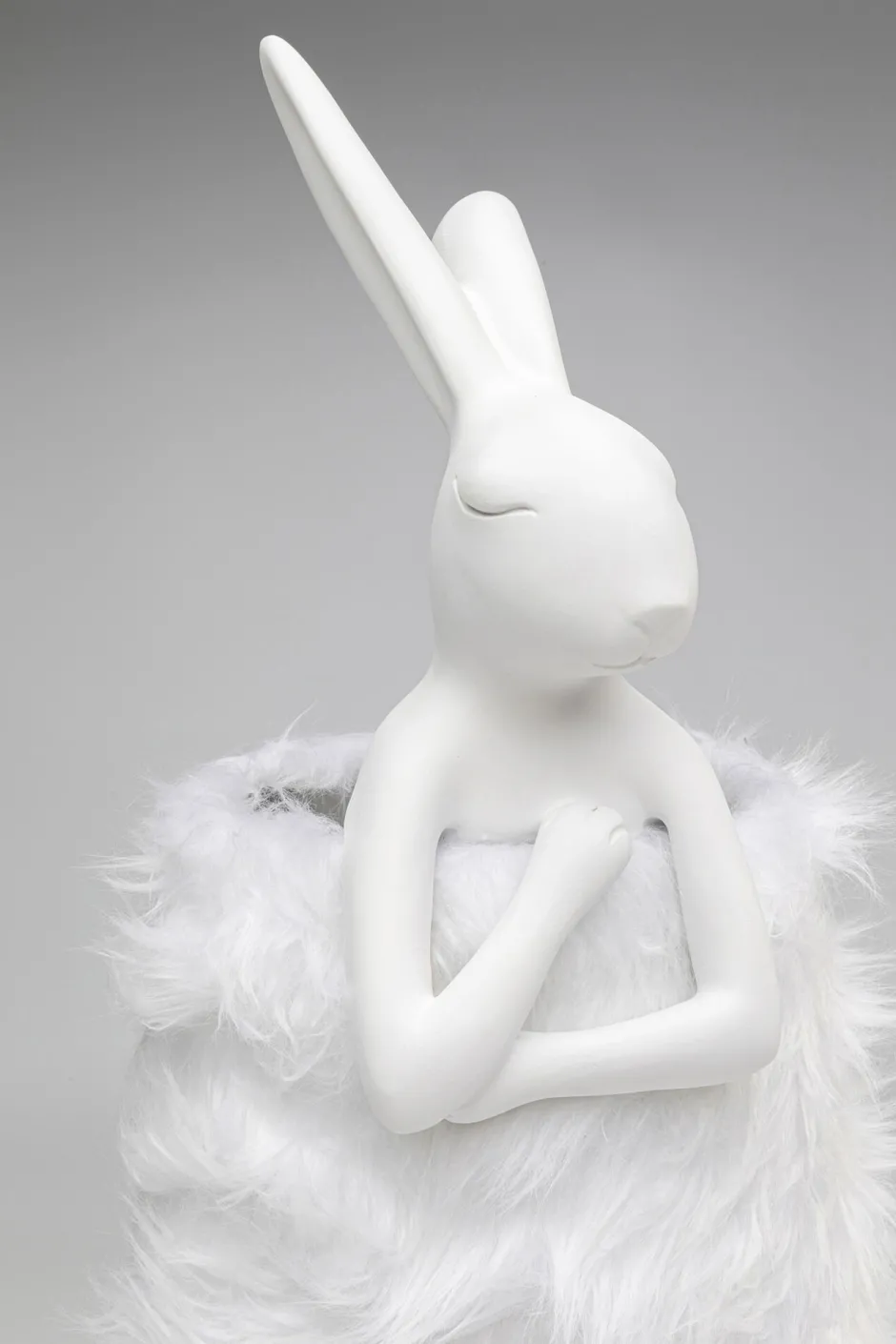 KARE Tischleuchte Animal Rabbit Fur Weiß/Silber 68cm