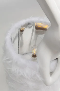 KARE Tischleuchte Animal Rabbit Fur Weiß/Silber 68cm