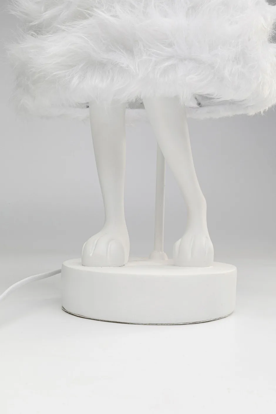 KARE Tischleuchte Animal Rabbit Fur Weiß/Silber 68cm