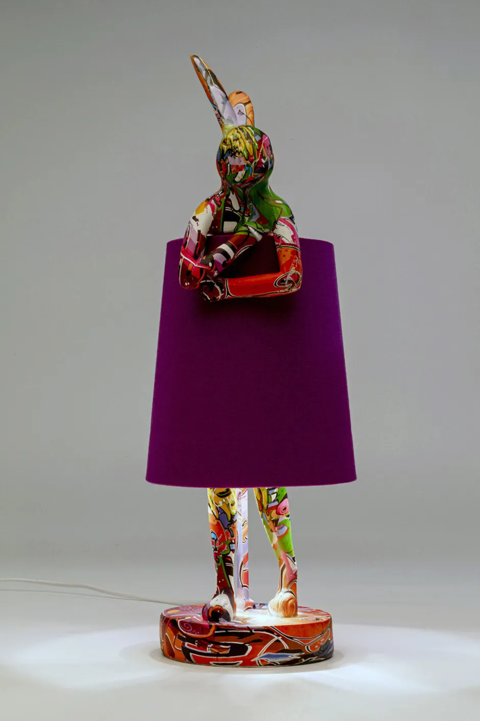 KARE Tischleuchte Animal Rabbit Graffiti/Lila 50cm