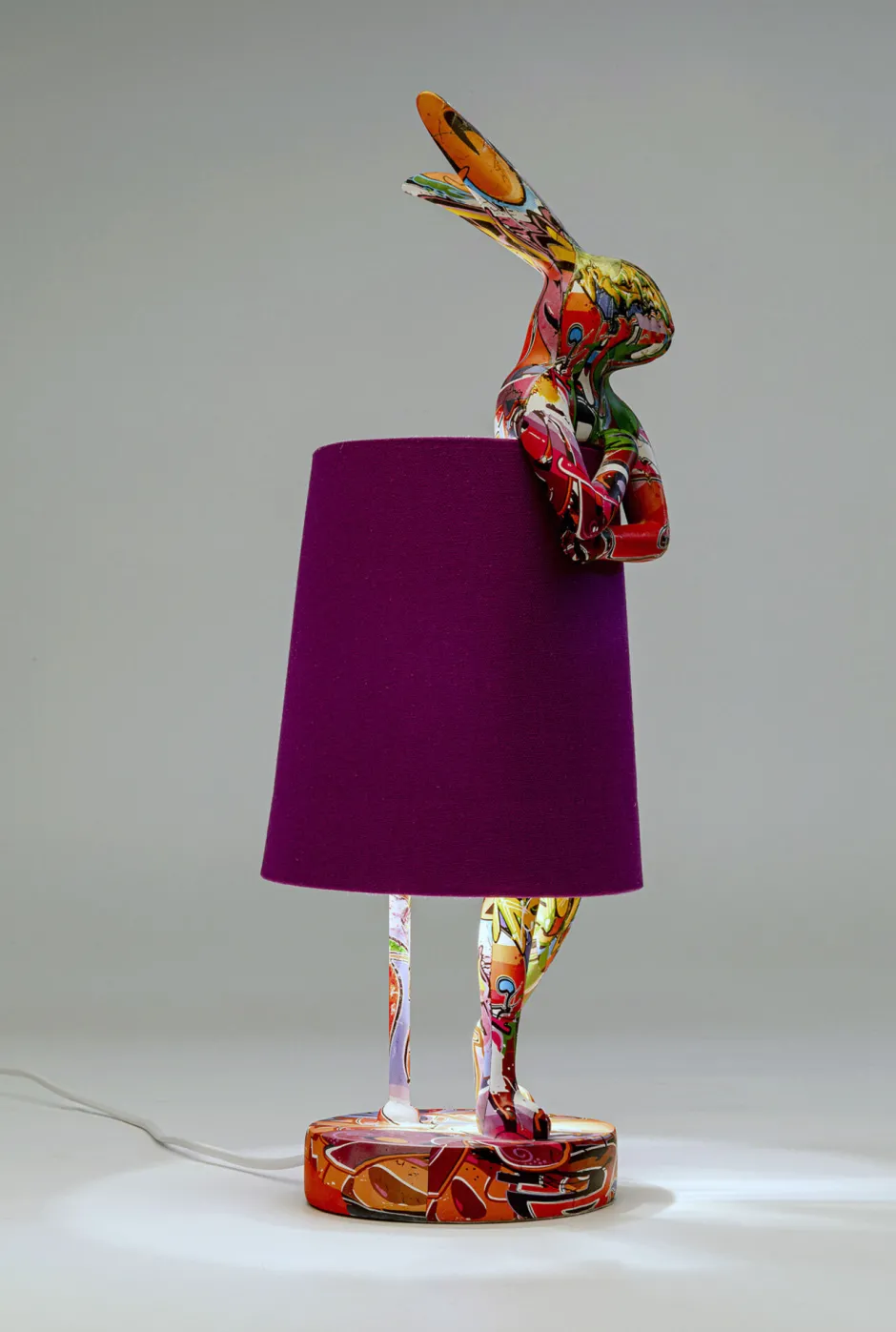 KARE Tischleuchte Animal Rabbit Graffiti/Lila 50cm