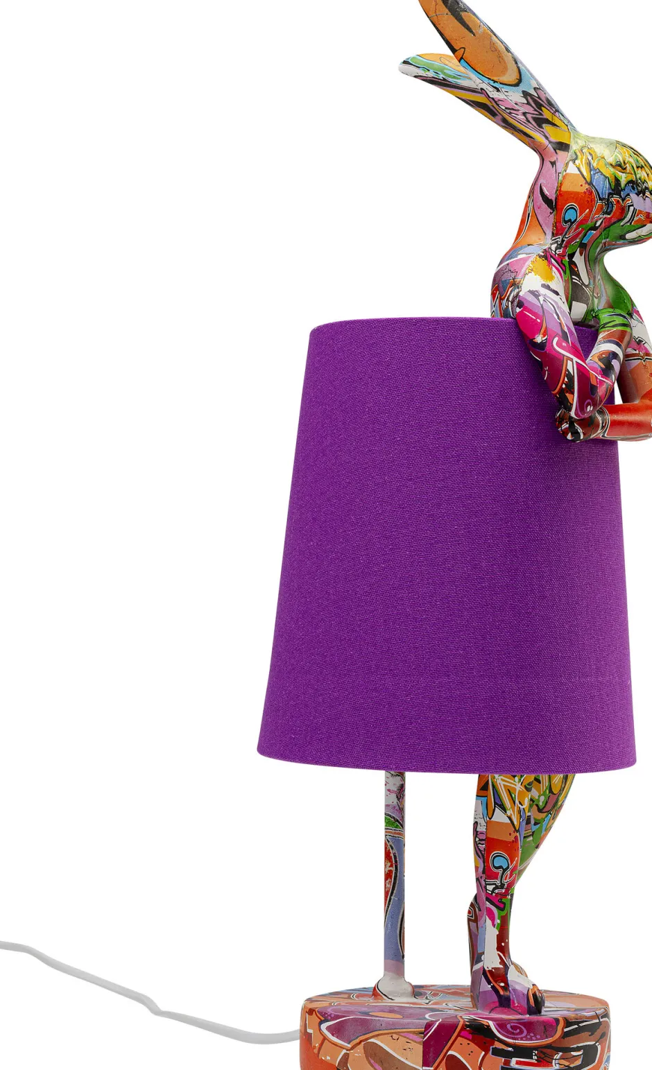 KARE Tischleuchte Animal Rabbit Graffiti/Lila 50cm